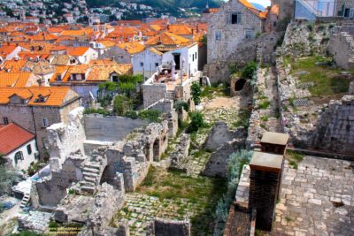 War damage in the old town, Dubrovnik, Croatia